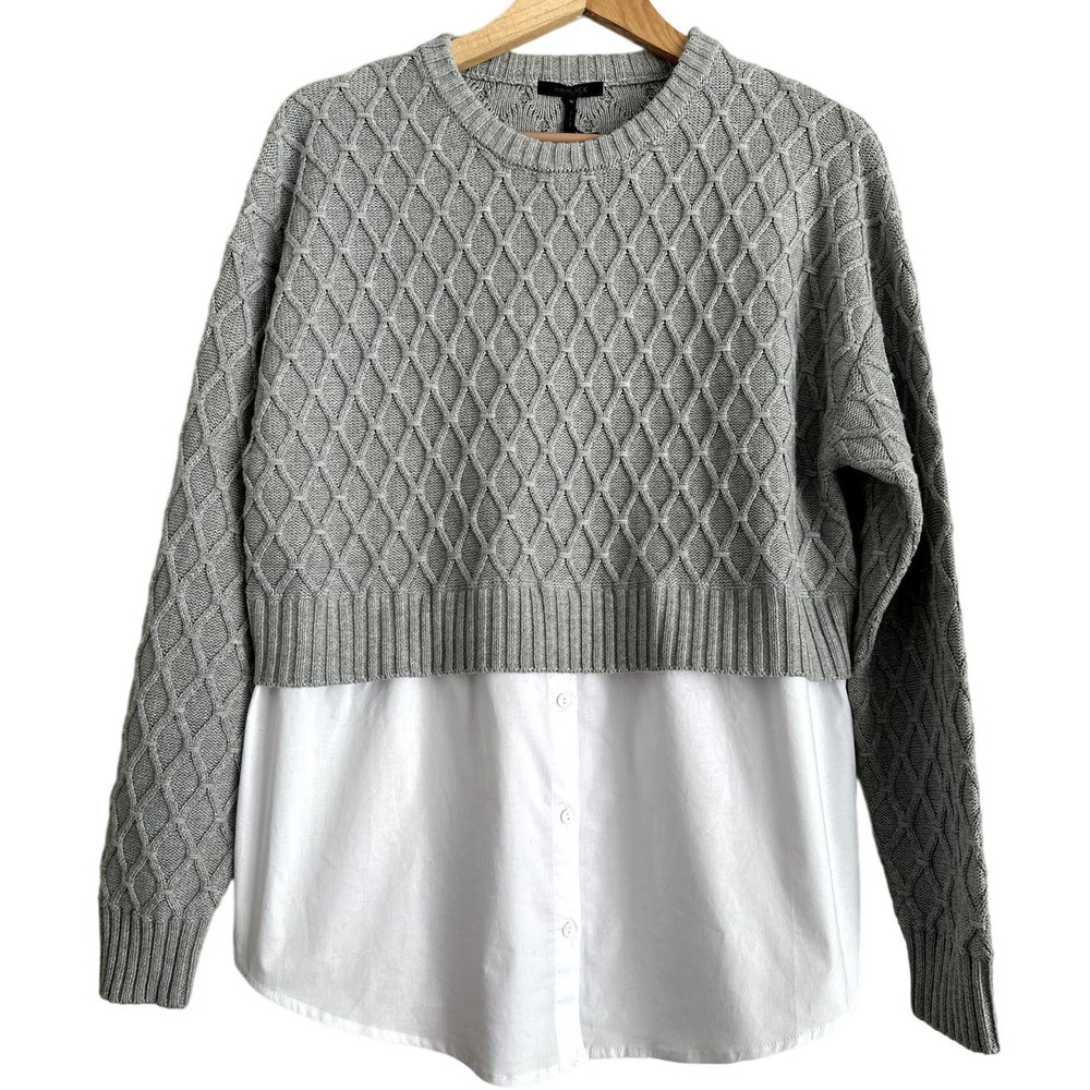 Bobi‎ Black Mix Layer UNITED Crew Neck Twofer Top-Size Medium Women's-NWT